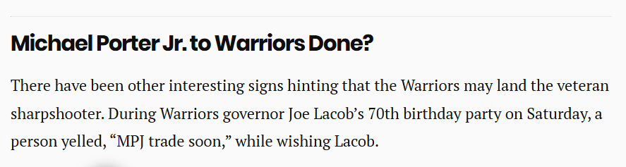 勇士即将获得小波特？或与国王篮网组三方交易：库明加离队倒计时